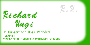 richard ungi business card